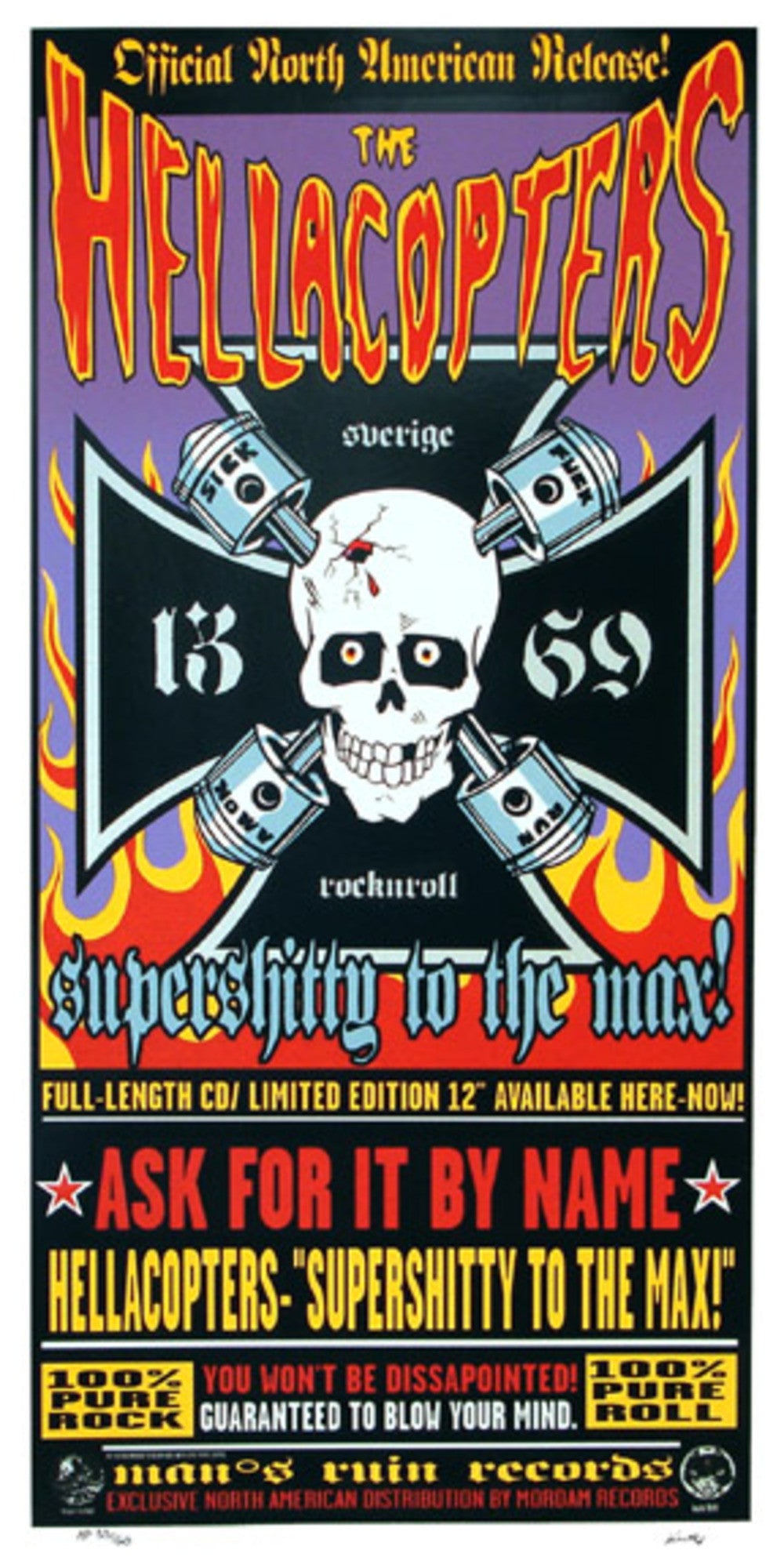 Frank Kozik - 1998 - Hellacopters Concert Poster – Nevermind Gallery