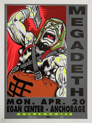 TAZ - 1998 - Megadeth Concert Poster on 4/20