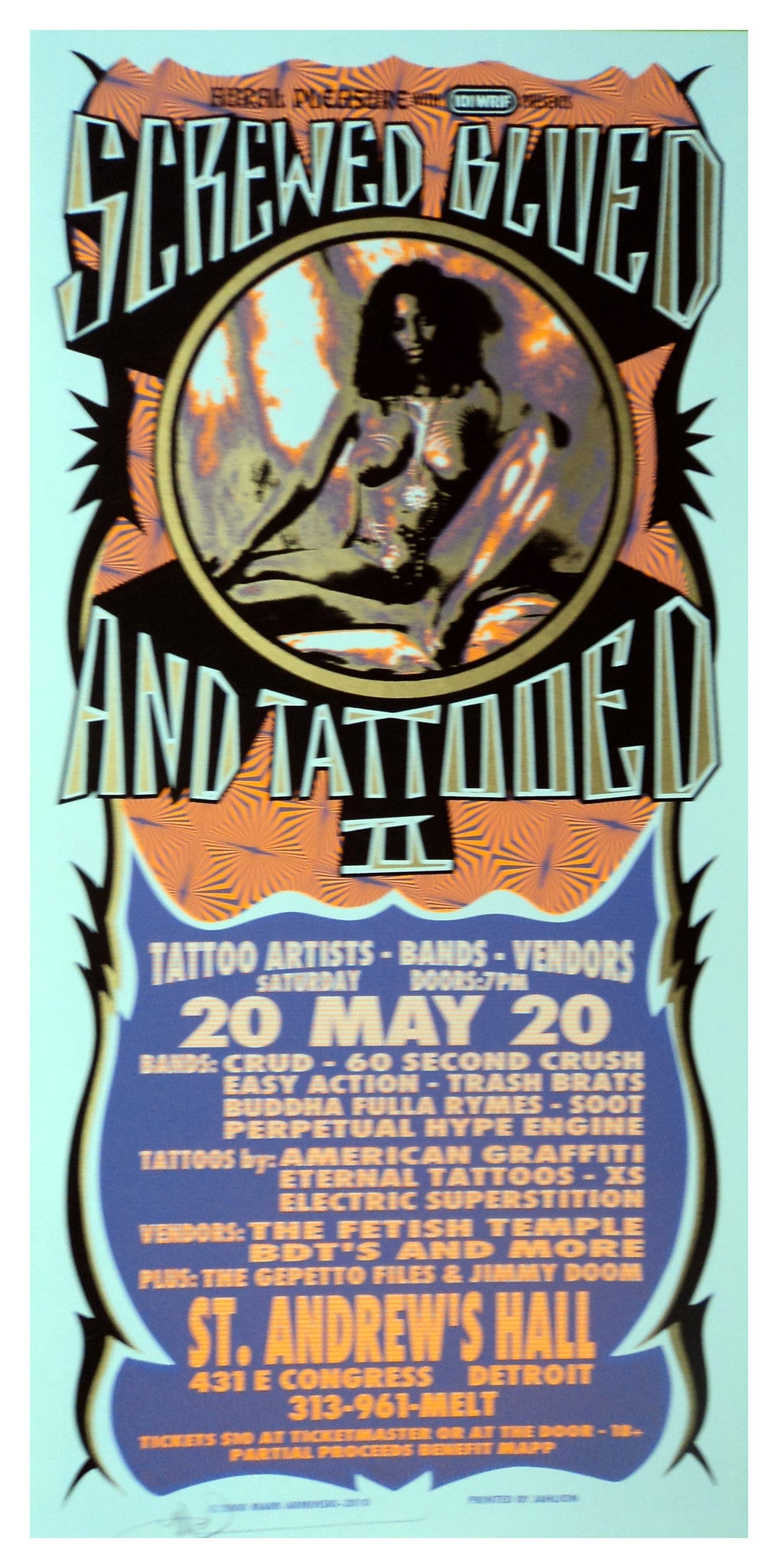 Mark Arminski 2000 Screwed Blued and Tattooed Concert Poster